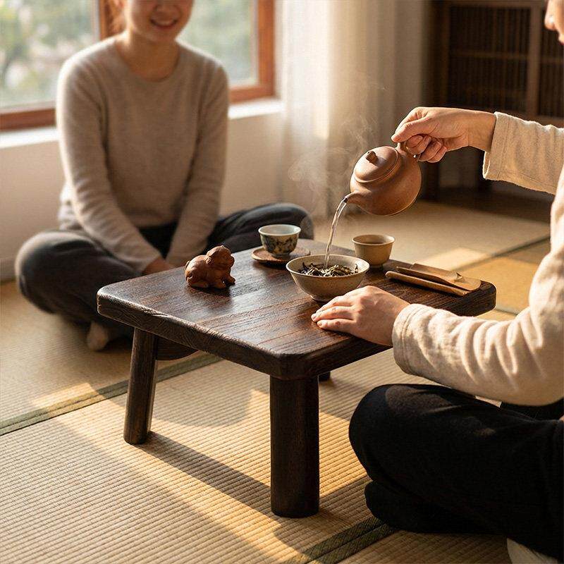 实木茶桌小茶桌几榻榻米台桌子飘窗简约炕桌茶室茶桌中式茶喝茶小