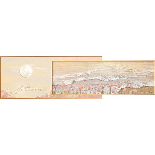 客厅装饰画奶油风沙发背景墙挂画海浪轻奢高级感大气壁画2023新款