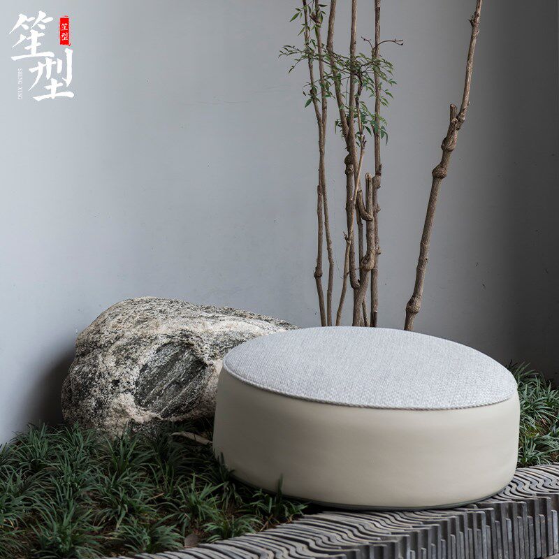 新中式坐墩简约仿皮蒲团立体懒人沙发露台脚墩榻榻米罗汉床坐垫子