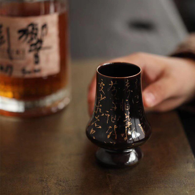 七月长 景德镇陶瓷凯恩杯 手绘青花闻香杯 威士忌酒杯 主人杯茶杯