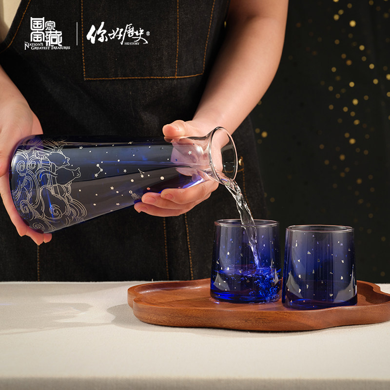 国家宝藏x你好历史 望月猫水壶套装玻璃家用凉白开水杯泡茶壶礼盒
