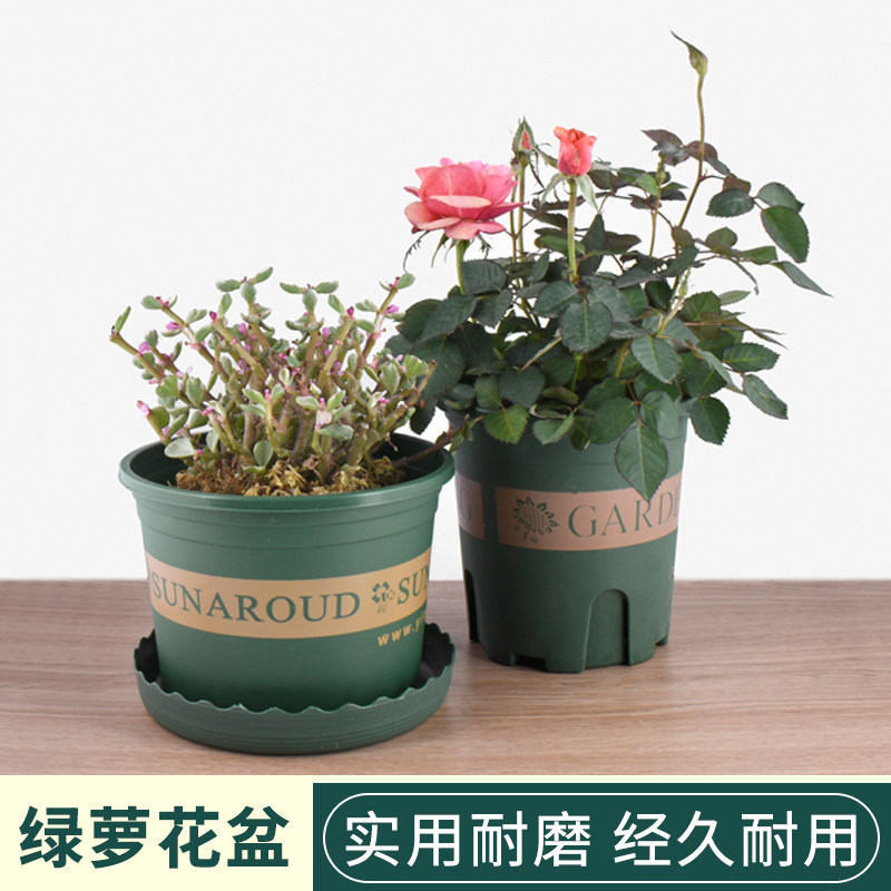 塑料花盆矮胖加伦绿萝月季多肉盆加厚透气控根花盆阳台家用大口径