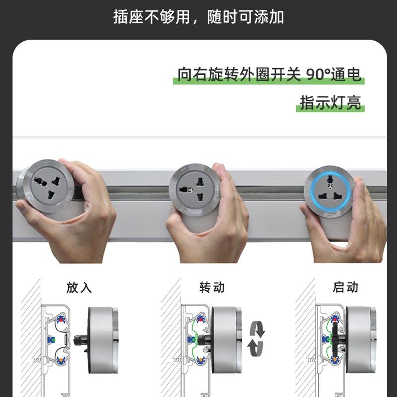 新加坡EUBIQ  多功能万能插适配器移动轨道插座接线板插头插座