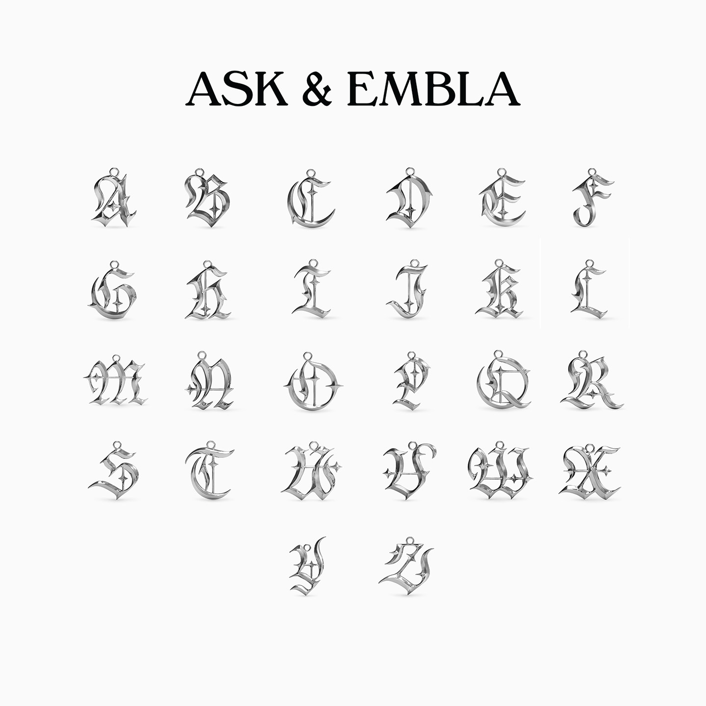AskEmbla 哥特大号字母吊坠可叠戴DIY自由组合小众炫酷嘻哈饰品