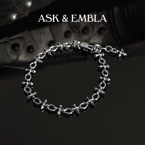 Ask & Embla符印复古链条手链十字链节经典酷感轻奢中性设计手饰