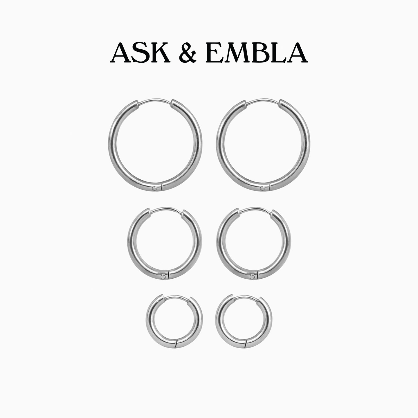 Ask & Embla简约圆环套装耳环精致叠戴耳饰中性朋克哥特百搭耳饰