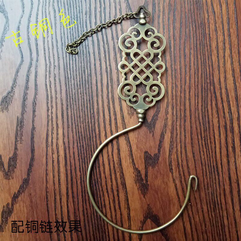 纯铜中式蚊帐铜钩窗帘布帘纯铜铜挂钩加厚仿古中国结铜帐钩挂钩