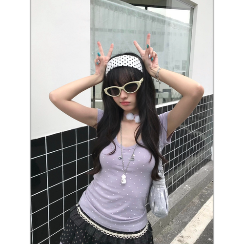 【NECYSTUDIO】韩系短袖u领t恤女