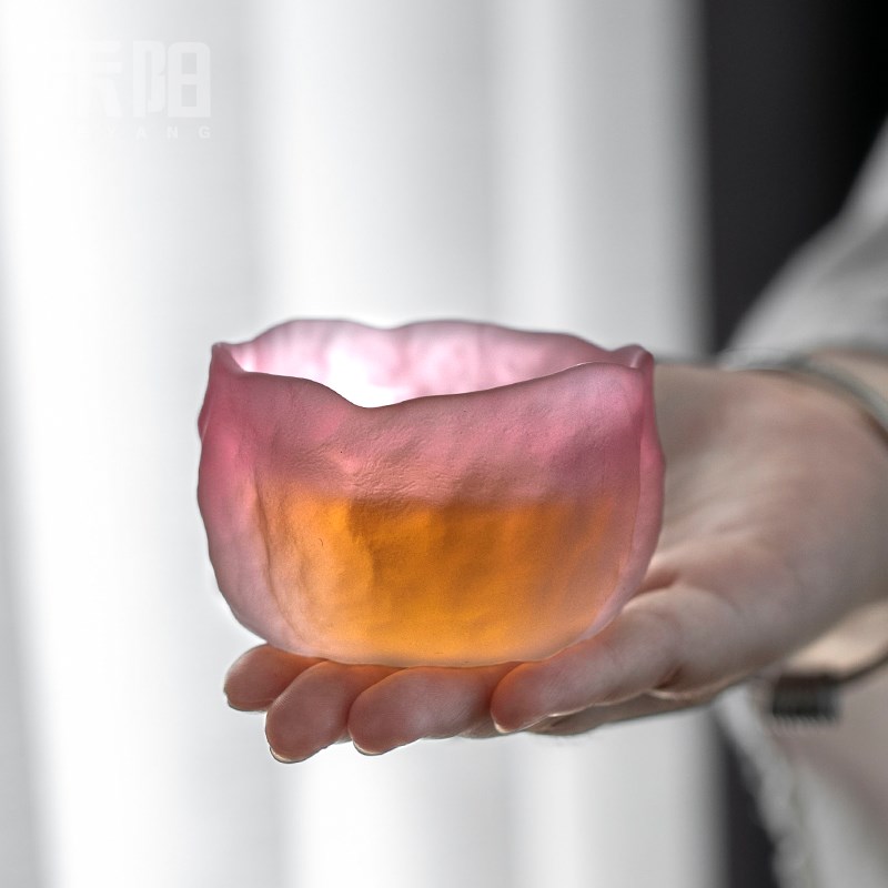 禾阳 品茗杯单杯日式水晶个人小茶杯功夫茶茶具单个小号玻璃杯