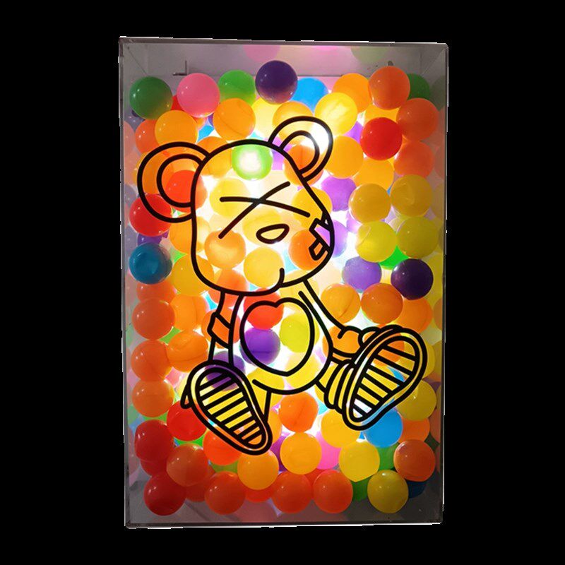 定制网红海洋球发光广告牌创意亚克力灯箱灯牌展示泡泡牌店牌户外