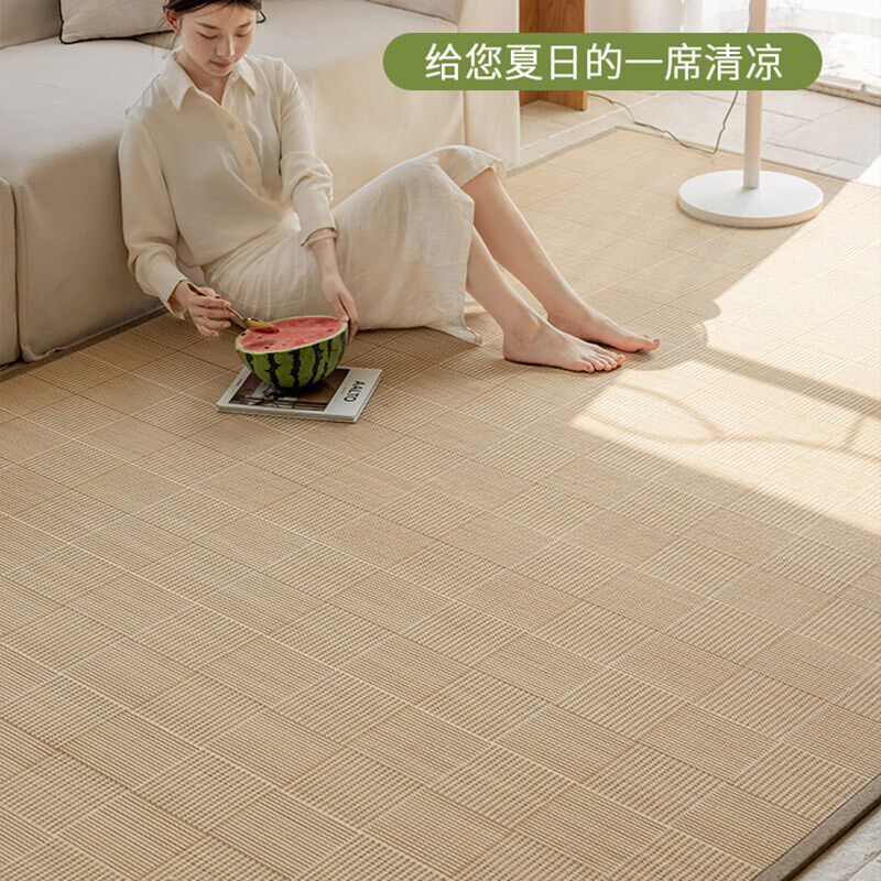 凉席地垫竹编原木风榻榻米日式藤席夏季客厅家用茶室书房卧室地毯