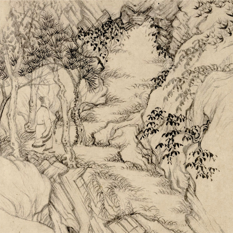北宋乔仲常 后赤壁赋图 微喷打印宋代仿古山水画临摹范本画稿画心
