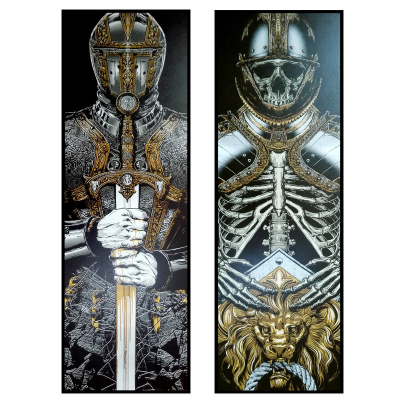 酒吧工业风骑士装饰画清吧纹身刺青店复古个性玄关客厅创意壁画