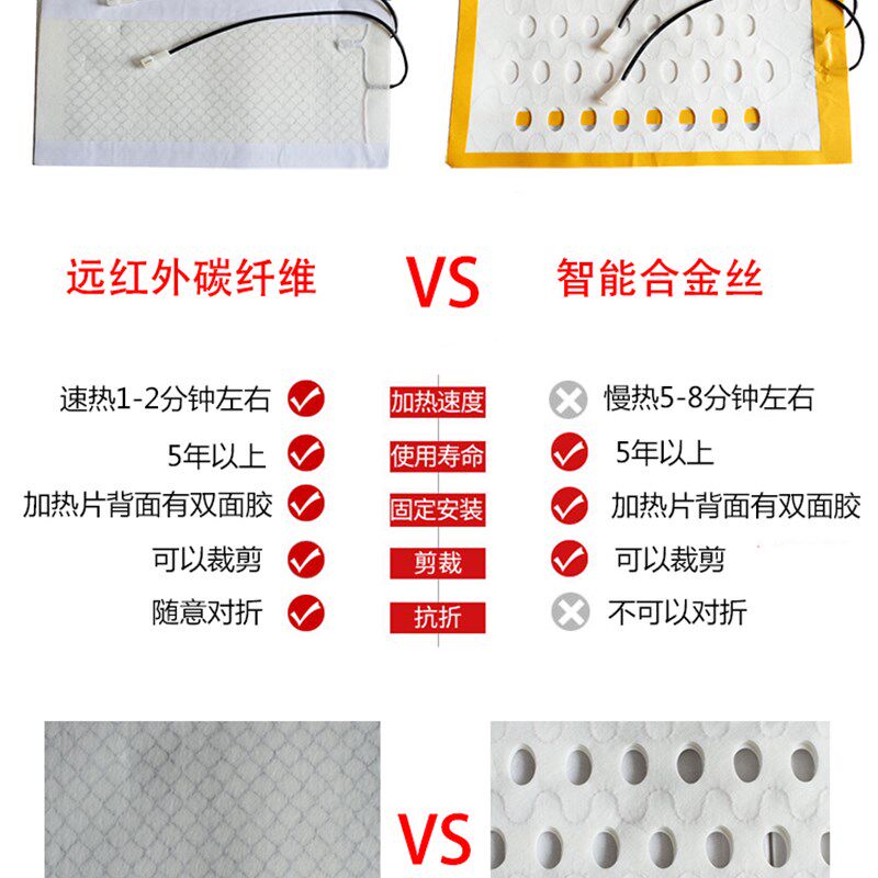 汽车座椅加热改装系统内置电加热坐垫冬季通用圆开关座椅电加热垫
