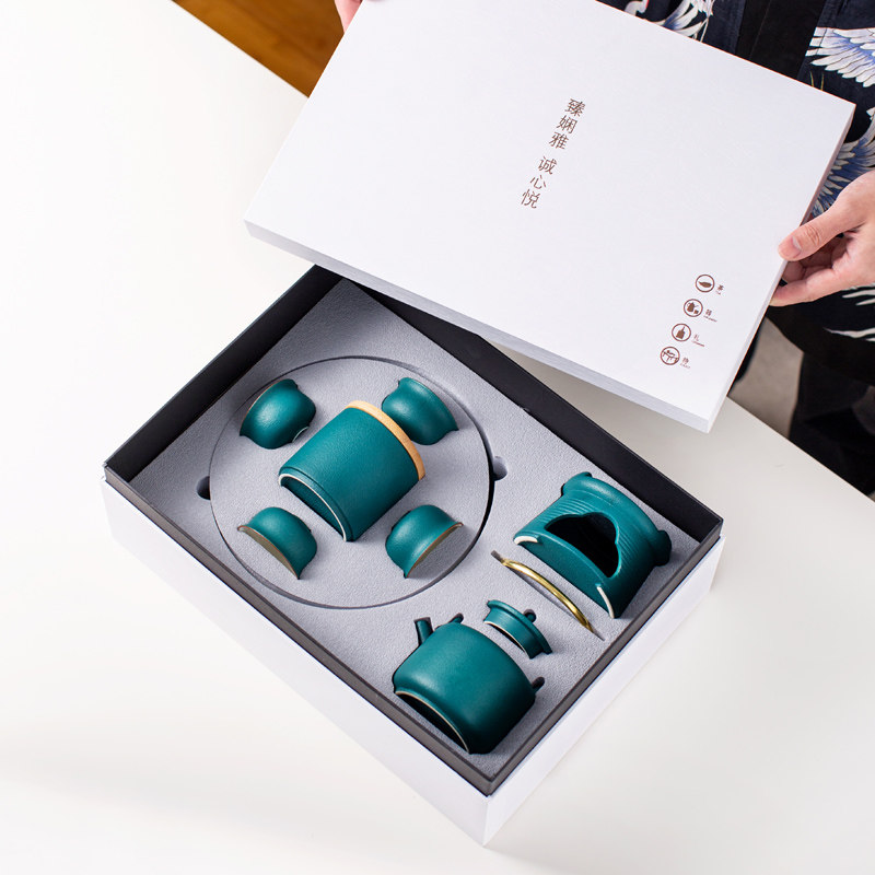 茶具套装家用轻奢酒店日式陶瓷茶盘温茶炉提梁壶泡茶杯组合茶器