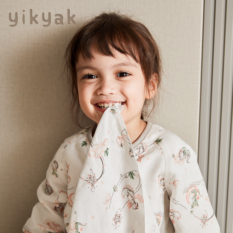 yikyak婴儿双层竹棉小方巾新生儿手帕洗脸巾毛巾洗澡巾6条
