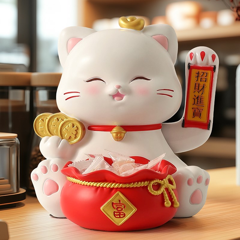 创意喜庆自动招手招财猫摆件店铺收银台电动摇手装饰开业大吉礼物