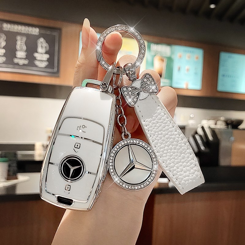 奔驰钥匙套A级C级E级GLC300/E300/E260包A200/180L女简约扣专用壳