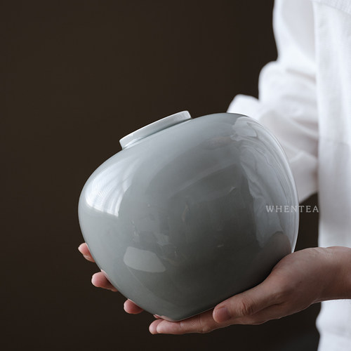 闻说日式烟灰源和花器 草木灰陶瓷大花瓶水培插花家居茶道摆件