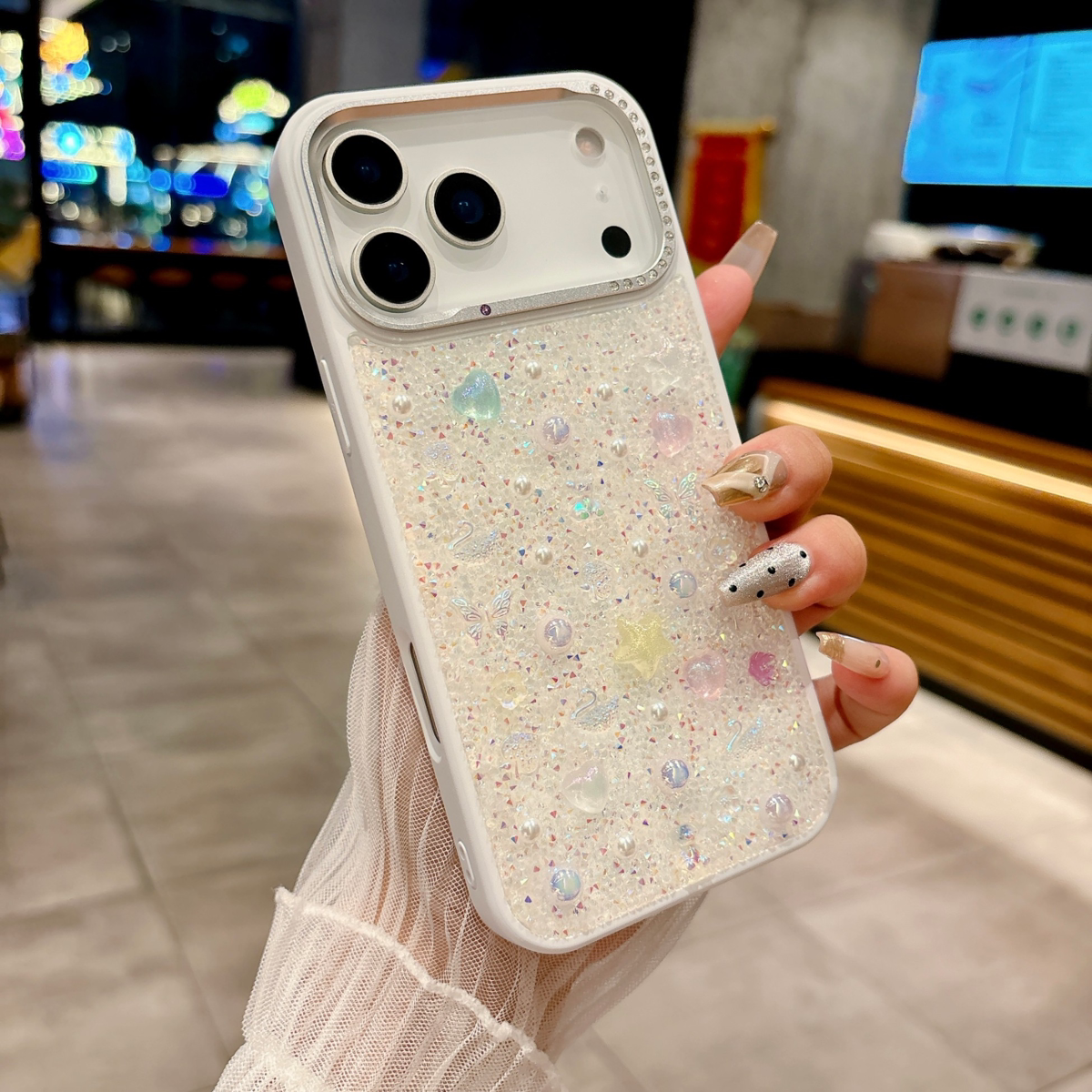 欧美奢华DIY闪钻壳适用iPhone17promax新款苹果17AIR手机壳高级感16镶钻16PM闪耀满钻15女款14珍珠水钻13硅胶