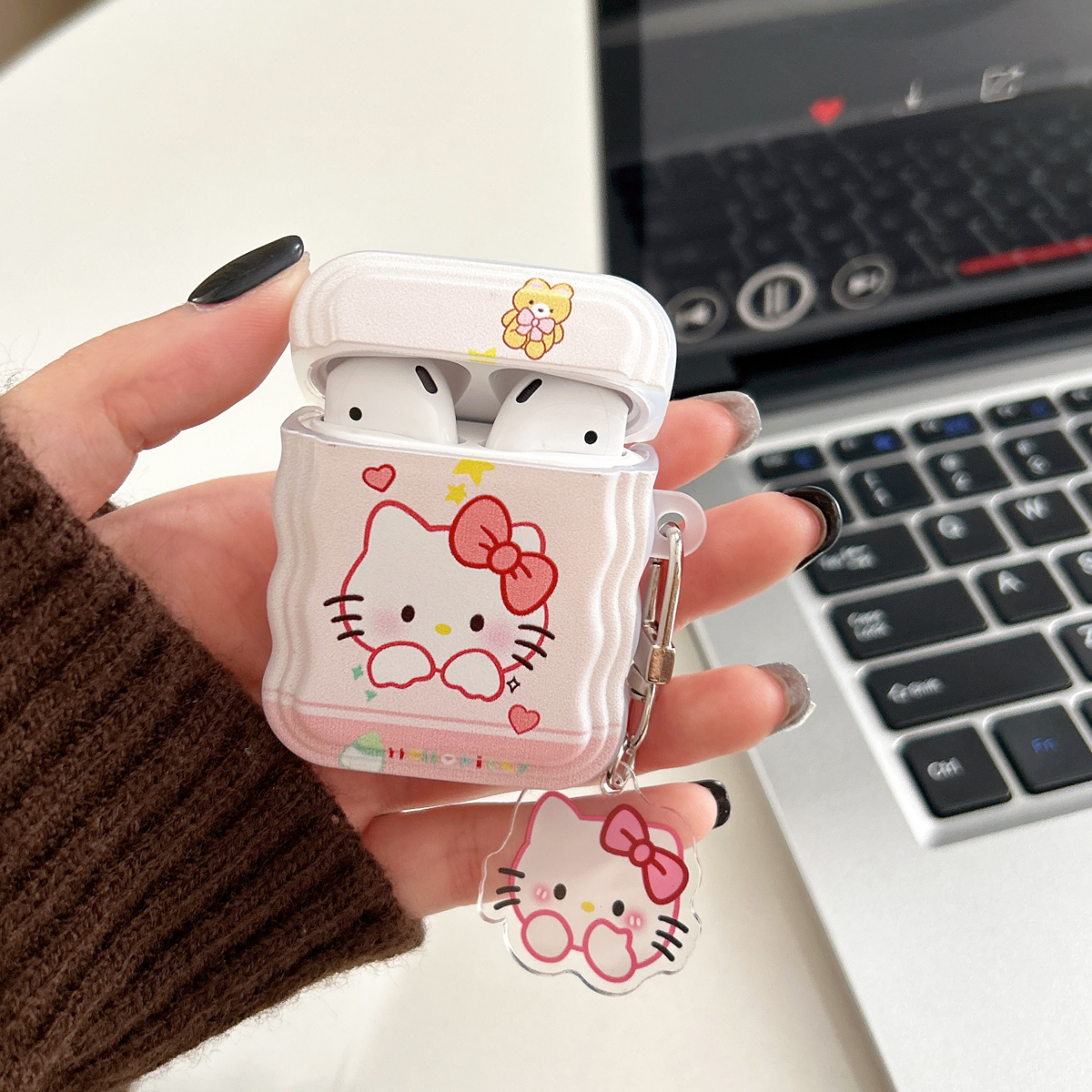 kitty适用airpods保护套苹果pro3三代硅胶透明可爱卡通2代pro2代新四代耳机壳