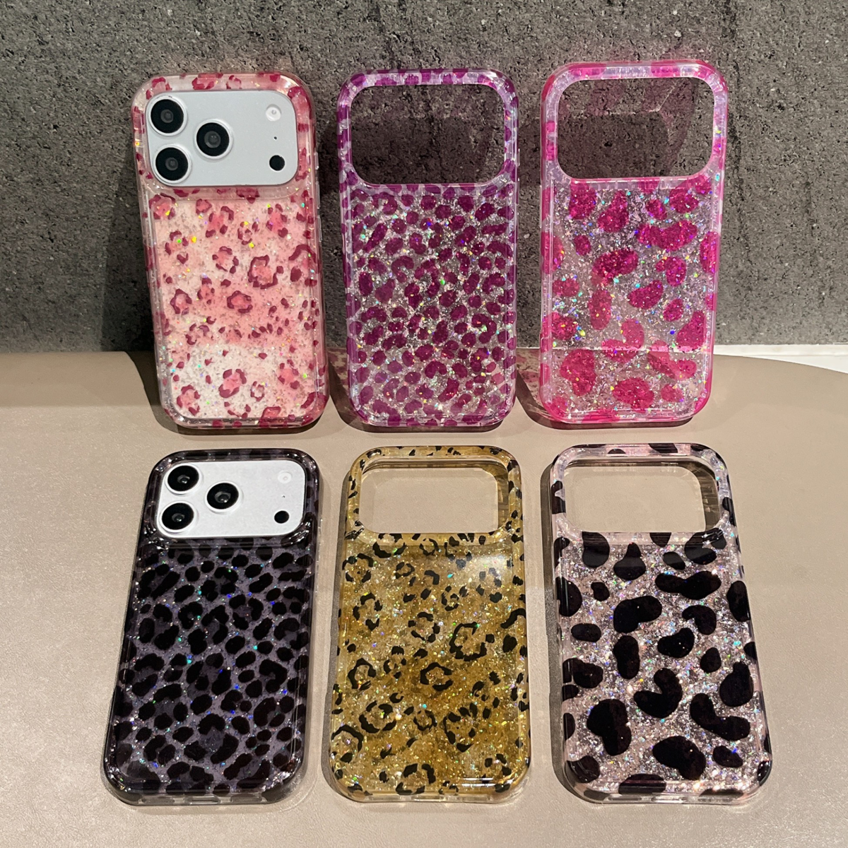 欧美个性金箔闪粉豹纹适用iPhone17promax手机壳16pro全包壳14/15
