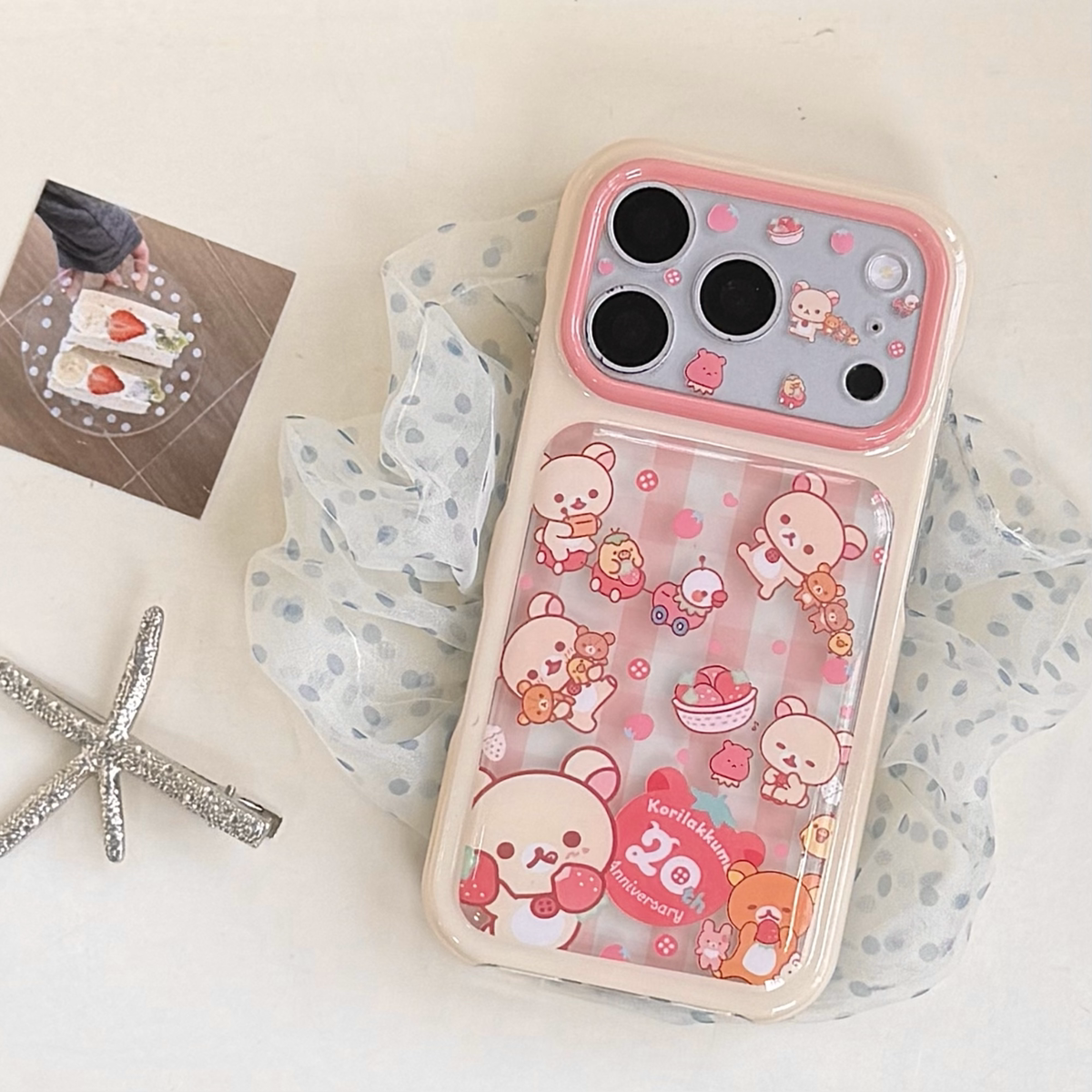 imd鼓包草莓轻松熊苹果17promax手机壳iPhone16pro透色15
