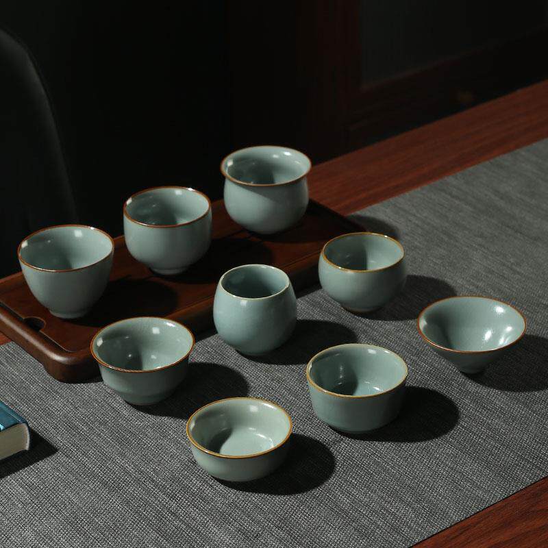 冠玉堂汝窑茶杯主人杯个人专用冰裂开片可养品茗杯中式高档单杯子