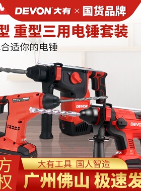 大有5401充电电锤电镐两用大功率锂电冲击钻家用多功能电动工具