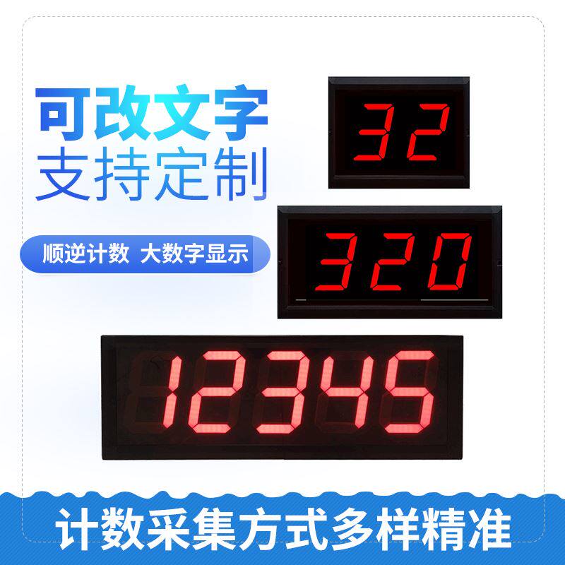 计数器LED电子看板长度速度厚度4-20mA模拟量RS485通讯显示屏定制