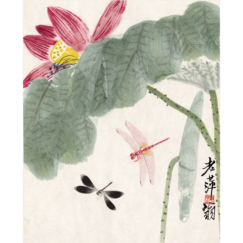 齐白石花鸟微喷画心字画正方形宣纸可惜无声挂画斗方喷绘复制画芯图片