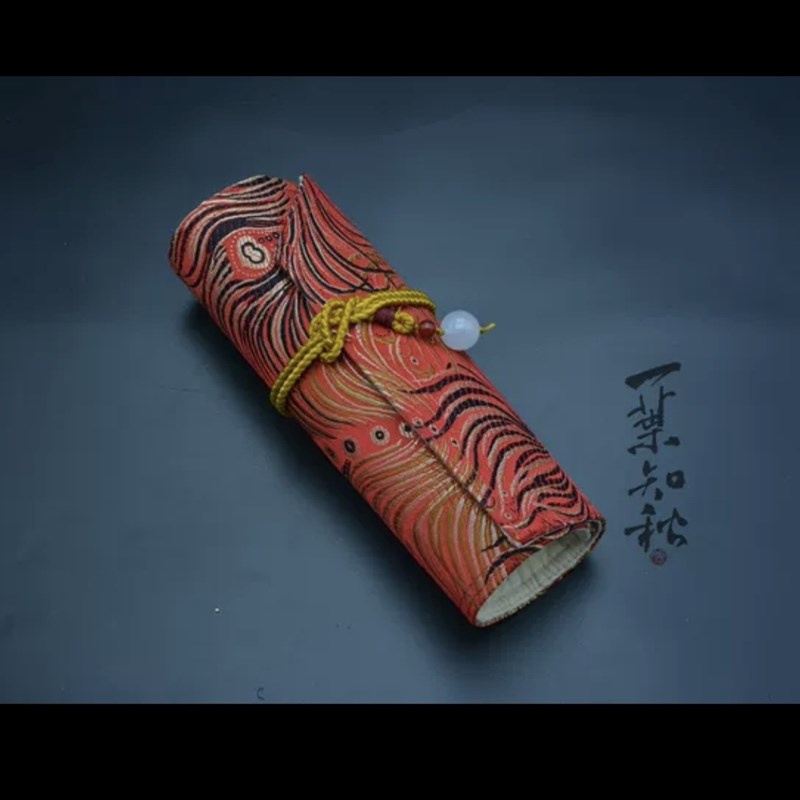 包邮一叶知秋手作 笔帘霓裳 织锦缎手工布艺钢笔笔帘笔袋笔包古风图片