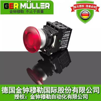 带灯蘑菇头按钮开关M22-DPL-R/G/Y金钟穆勒M22-DRPL/K11