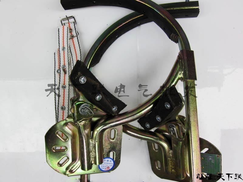 冀泰加厚型无缝三角管电工脚扣 活动式爬电木杆爬树铁鞋300mm