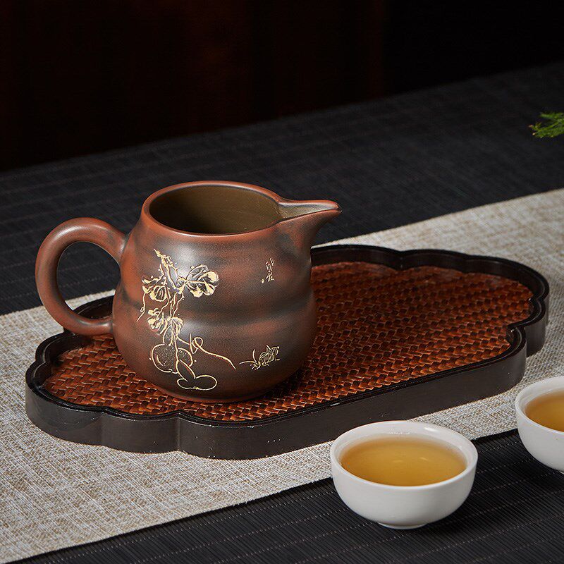 此时此刻钦州坭兴陶公道杯梁业兰纯手工陶瓷分茶器茶海茶具茶器