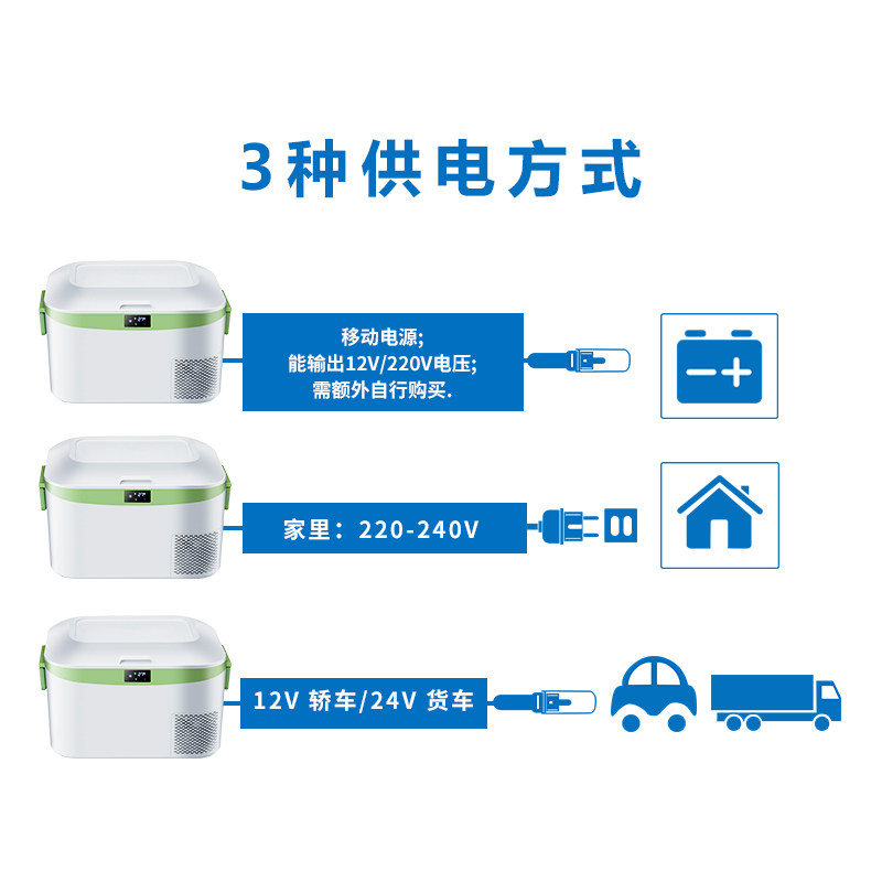冰记车载冰箱12.8L压缩机宿舍车家两用户外冷冻迷你便携直流单门