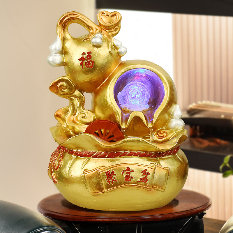 流水喷泉葫芦风车水轮球摆件客厅开业店铺吧台办公V室桌面工艺礼