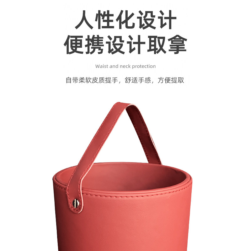 适用于车载垃圾桶简约储物盒黑色置物箱酒红色汽车内饰豪华用品