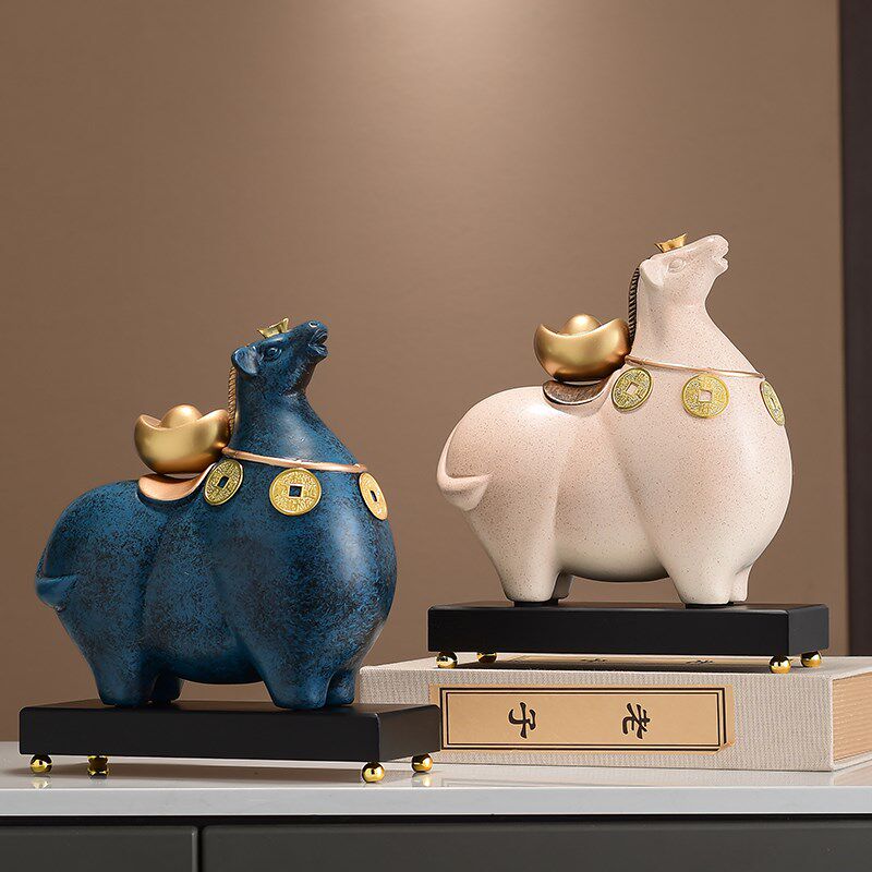 简约马上有钱软装装饰品 办公室桌面前台客厅电视柜创意摆件家用