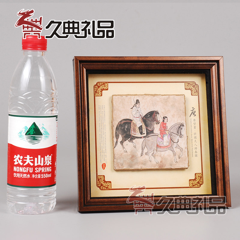 壁画装饰 观鸟补蝉图商务送礼 中国风装饰怀旧风摆件博古架摆件