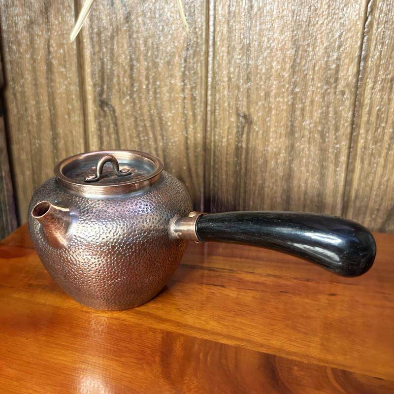 纯手工铜茶壶日式复古侧把带盖煮罐罐茶罐家用泡煮茶水壶功夫茶具