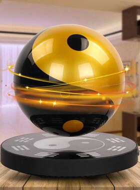 磁悬浮八卦太极球摆件3d立体发光自转客厅办公室桌面装饰开业礼物