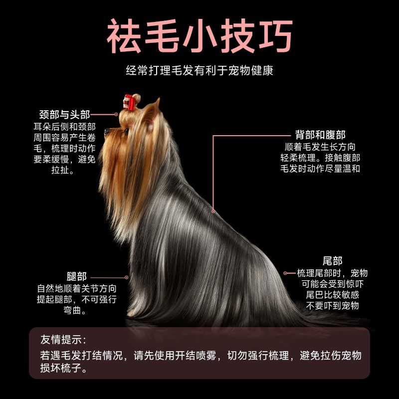 戴丝尼宠物猫狗美容专业工具梳子排柄针分界梳开结去浮毛拉毛