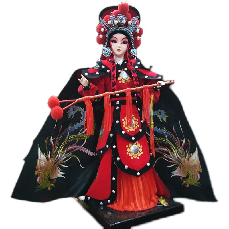 绢人中国风礼物客厅中式装饰品软装戏曲工艺品京剧人物摆件花木兰