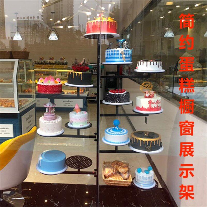 新款铁艺蛋糕架多层橱窗蛋糕展示架模型蛋糕架生日蛋糕橱窗陈列架