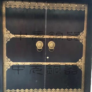 仿古大门纯铜配件大门铜活兽首拉环大门泡钉角花压条门栓铜条