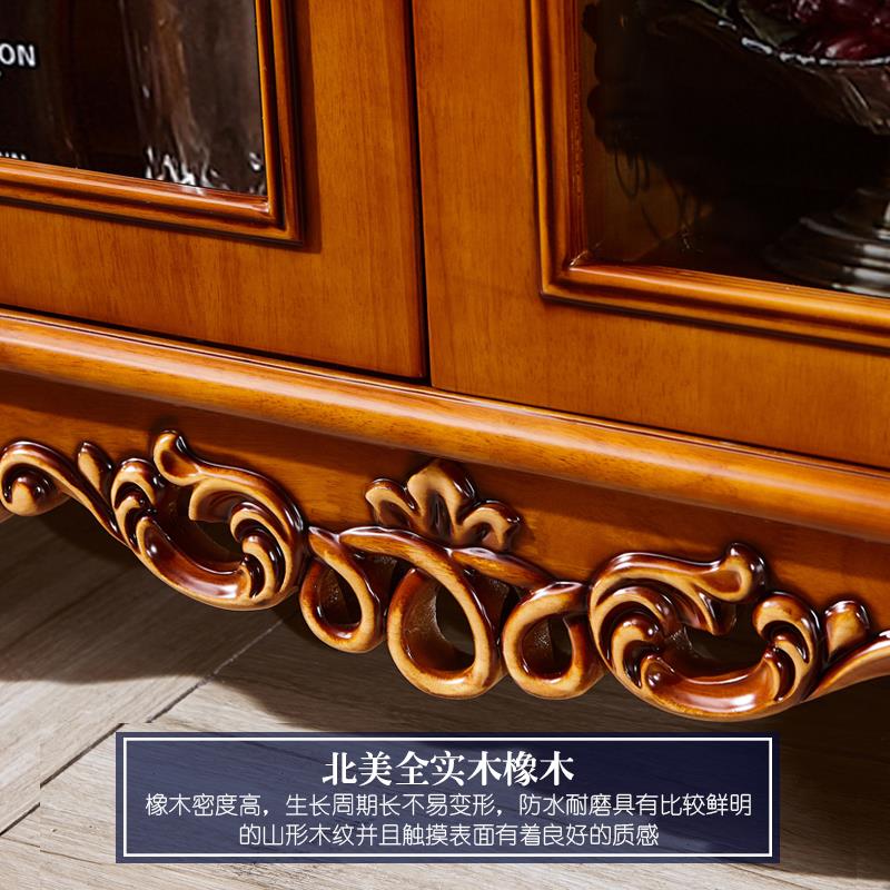 香格里拉家具 欧式餐边柜实木客厅餐厅厨房储物柜碗柜橱柜酒水台