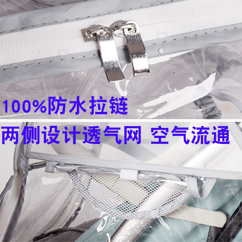 婴儿车防雨罩宝宝推车防风罩儿童伞车防尘罩透明雨衣雨棚保暧通用