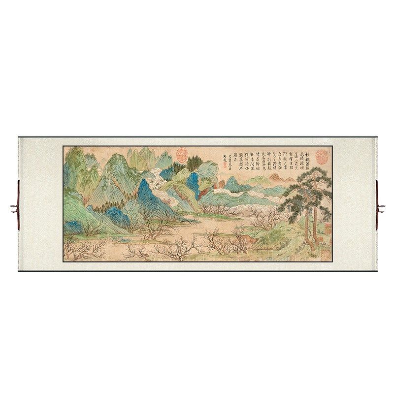 仇英桃源图中式挂画卷轴客厅装饰画沙发背景墙画餐厅书房山水国画