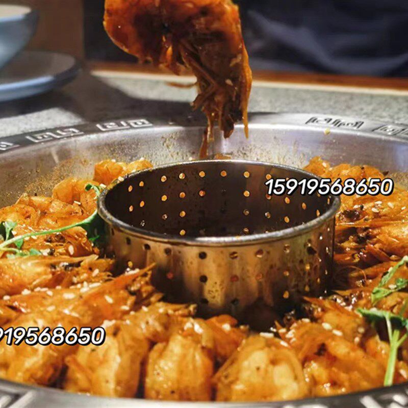 不锈钢无渣清汤锅喜虾客麻辣虾蟹虾盆红汤锅一味火锅锅浅干锅